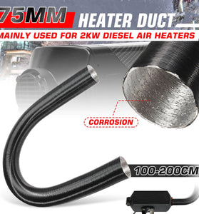 75mm Heater Duct Pipe Hot Cold Air Ducting For Diesel Heater Planer