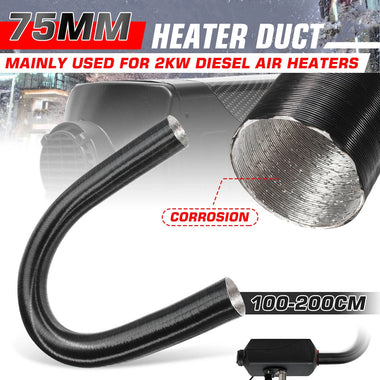 75mm Heater Duct Pipe Hot Cold Air Ducting For Diesel Heater Planer