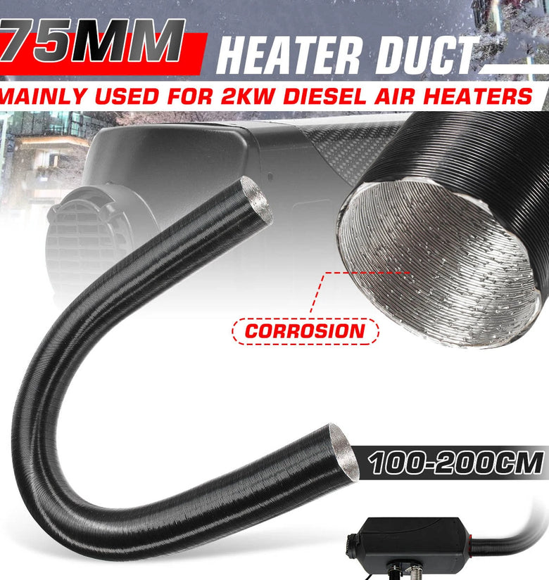 75mm Heater Duct Pipe Hot Cold Air Ducting For Diesel Heater Planer