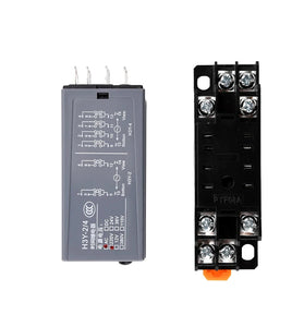 H3Y-2 LCD Time Relay AC 220V DC 12V 24V Adjustable Digital Display Dual Time Control Cycle Delayer with Base High-Precision Timing