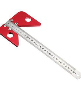 Woodworking Center Scriber 45 Degrees Angle Line Caliber Ruler Wood Measuring Scribe Tool