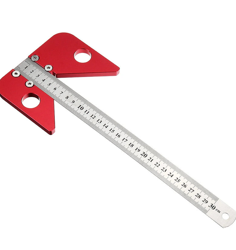 Woodworking Center Scriber 45 Degrees Angle Line Caliber Ruler Wood Measuring Scribe Tool