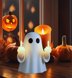Elfeland Mini Halloween Ghost Night Light Cute Creative Resin Nightlight Halloween Gift Ornament for Wall Balcony Entrance Living Room Home