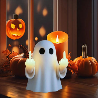 Elfeland Mini Halloween Ghost Night Light Cute Creative Resin Nightlight Halloween Gift Ornament for Wall Balcony Entrance Living Room Home