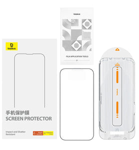 Baseus Crystal Series Anti-Glare Full-Coverage HD Tempered Glass Screen Protector with Dust Filter for iPhone 15 15 Plus 15Pro 15 Pro Max