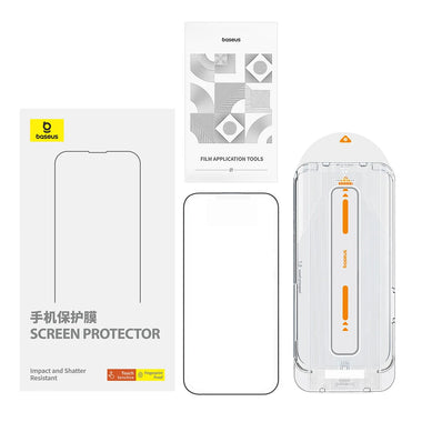 Baseus Crystal Series Anti-Glare Full-Coverage HD Tempered Glass Screen Protector with Dust Filter for iPhone 15 15 Plus 15Pro 15 Pro Max