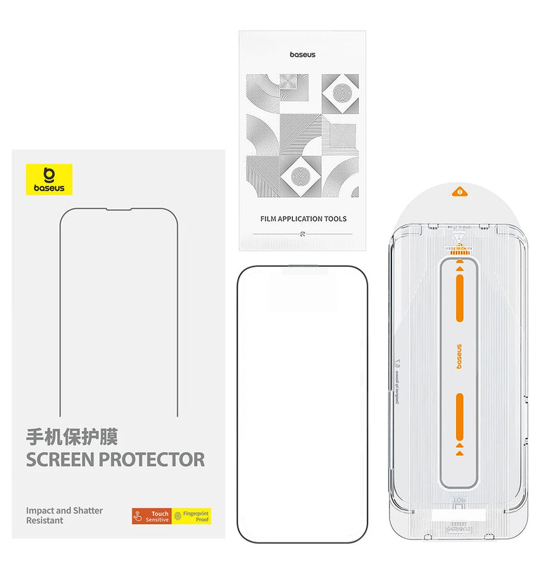Baseus Crystal Series Anti-Glare Full-Coverage HD Tempered Glass Screen Protector with Dust Filter for iPhone 15 15 Plus 15Pro 15 Pro Max