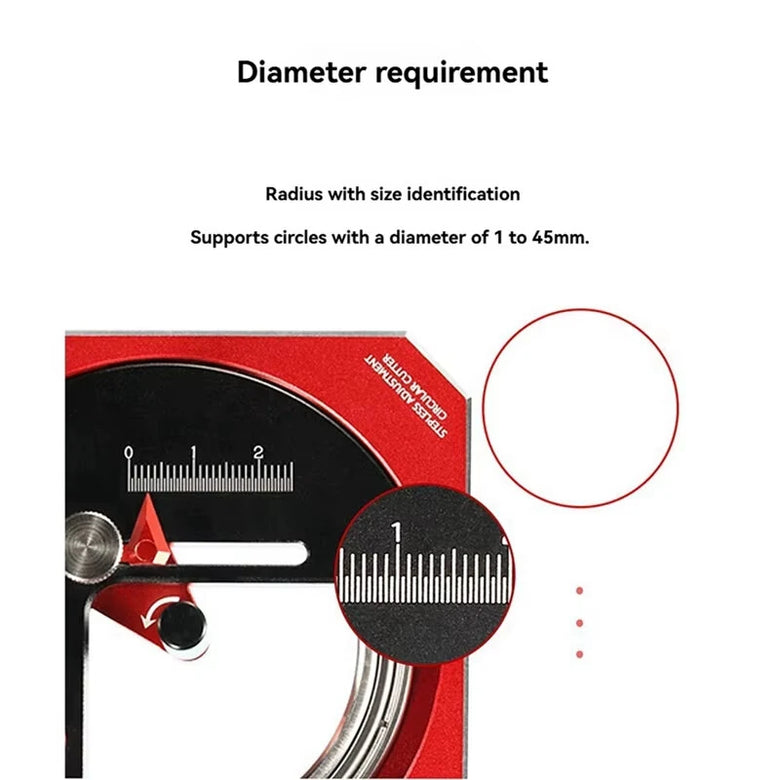 DISPAY MT-C High-Precision Cutting Circle Cutter Tool for Model Making Adjustable Router Ideal for Woodworking Projects