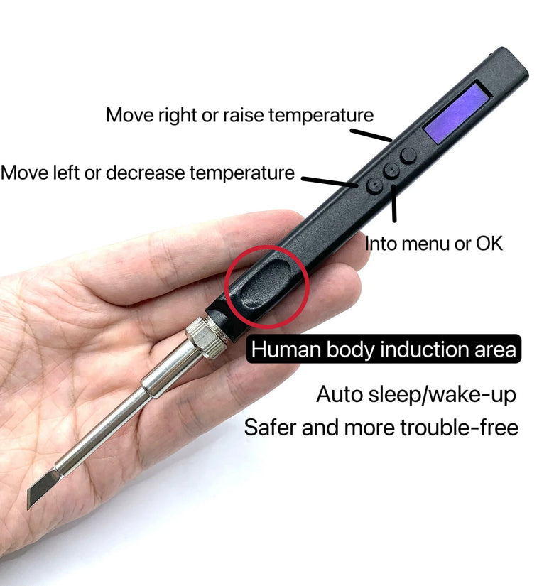 PTS80 T12 Smart Electric Soldering Iron Kit PD 65W DC 72W Adjustable Temperature Portable Solder Welding Station Heat Pencil