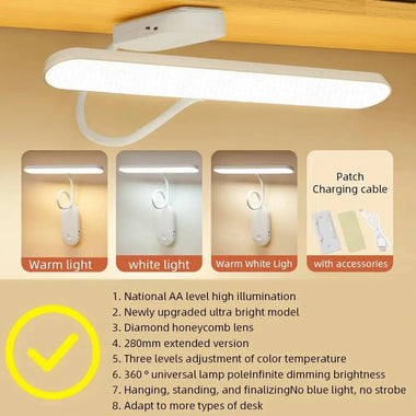 Portable Desk Lamp Reading Light 360 Degree Adjustable Dimming Eye Caring Bedroom Bedside Lamps LED Desk Lamp for Home Office