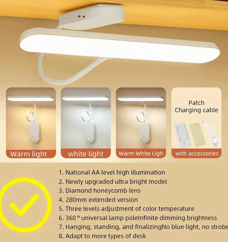 Portable Desk Lamp Reading Light 360 Degree Adjustable Dimming Eye Caring Bedroom Bedside Lamps LED Desk Lamp for Home Office