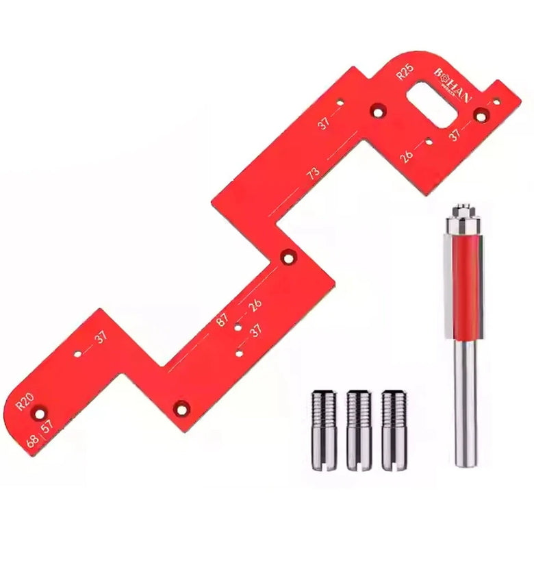 Invisible Embedded Handle Slotting Template Aluminum Alloy Precise Slot Positioning Wardrobe Kitchen Cabinet Door Positioning Tool High-Quality Design Easy to Use