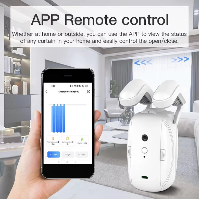 Tuya WiFi T U I Rail Track Roman Rod Smart Curtain Motor Electric Automatic Curtain Robot APP Voice Control with Alexa Google Home Plug and Play