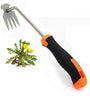 Garden Weeding Tools Manganese Steel Hand Weeder with Rubber Handle 4 Teeth Dual Purpose Manual Weeding Tool Easy Operation Multifunctional Farm Garden Tool Ideal for Planting Excavation Cutting