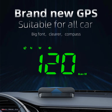M1 Multifunctional New Energy Car HUD Head-up Display GPS Speedometer Dashboard Projection Green Light USB Rechargeable