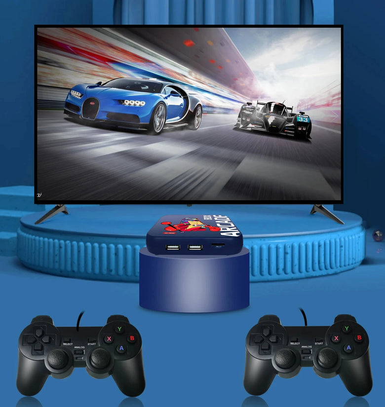 256GB Video Game Console Built-in 51000 Games for N64/PS1/DC/SEGA/PSP Emulator Console Arcade Box Plug and Play Support HD Output 4K Retro Video Games Console with 2 Controllers