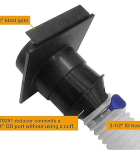 4" To 2-1/2" Hose Tapered Adapter Dust Collection Reducer Fitting Vacuum Attachment Plastic Cone Shape for Woodworking Workshop