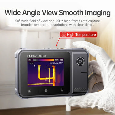 FNIRSI TDM-120P Thermal Imager Multimeter 120x90 IR 2.8-In Touchscreen -20C-400C USB-C 1500mAh 50 FOV Hot/Cold Spot Tracking Underfloor Heating Leak Locator