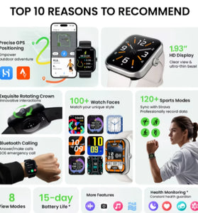 Haylou Watch 4(LS25) 1.93-inch HD Screen GPS AI Voice Assistant IP68 Waterproof bluetooth Call Heart Rate Blood Oxygen Monitor Sleep Monitoring Breathing Training Multi-sport Modes Smart Watch