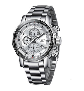 LIGE Men's Sport Watches Big Dial Chronograph Watches Multifunctional Business Casual Quartz Watch Mens Waterproof Chronograph Wristwatches