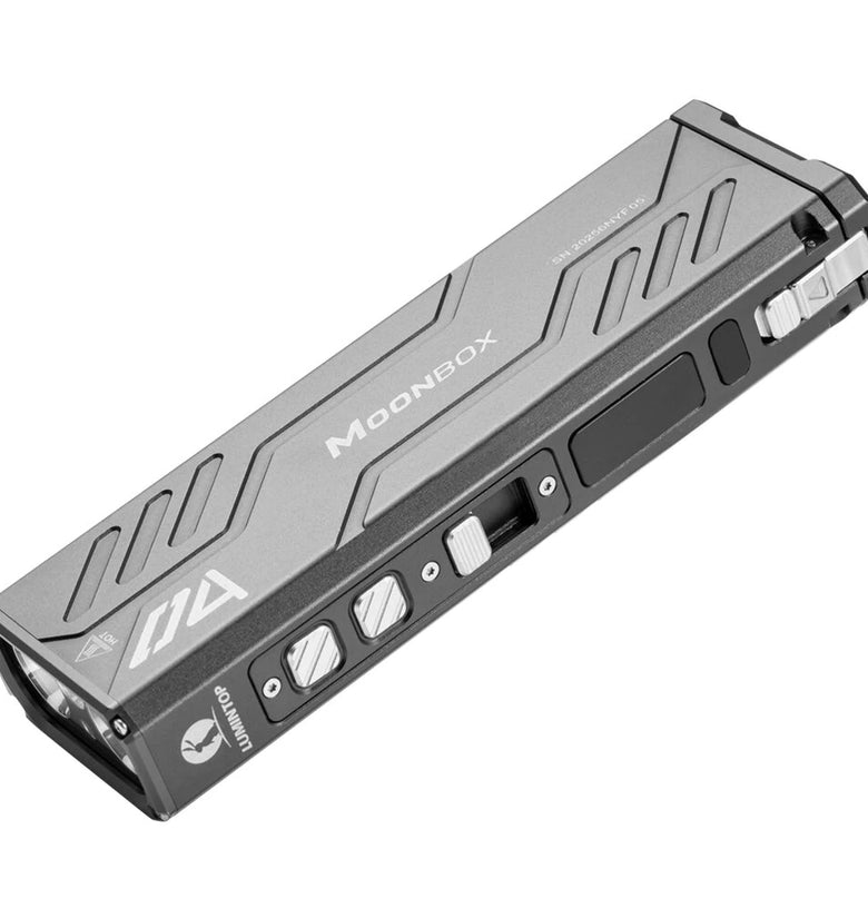 Lumintop MoonBox 4.0 Quad-Light-Source 1600LM Dual 14100 Li-ion Replaceable Multifunctional LED Flashlight with Smart Display Dual Buttons+Magnetic Mode Switch Waterproof Design