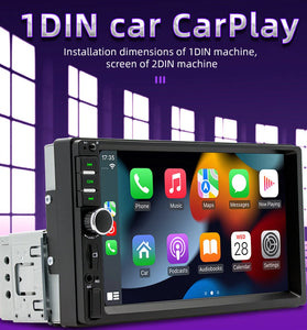 F7018C 7 Inch Touch Screen Single 1DIN MP5 Car Navigation System USB Bluetooth FM Radio Android Auto Apple CarPlay