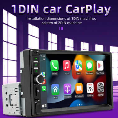 F7018C 7 Inch Touch Screen Single 1DIN MP5 Car Navigation System USB Bluetooth FM Radio Android Auto Apple CarPlay