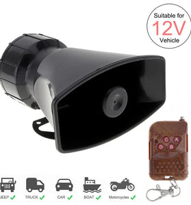 100W 7 Sound 12V 24V Car Police Vehicle Number Plate with Remote Control Warning Siren Horn for Car Truck Vehicle Motorcycle