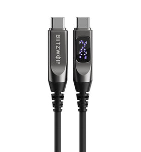 BlitzWolf BW-TC25 240W Digital Display Type-C to Type-C Cable PD3.1 Fast Charging Data Transmission Tinned Copper Core Line 1.2M Long for iPhone 17 17Pro Max 16 15 for Huawei Mate XTs for SAMSUNG