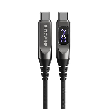 BlitzWolf BW-TC25 240W Digital Display Type-C to Type-C Cable PD3.1 Fast Charging Data Transmission Tinned Copper Core Line 1.2M Long for iPhone 17 17Pro Max 16 15 for Huawei Mate XTs for SAMSUNG