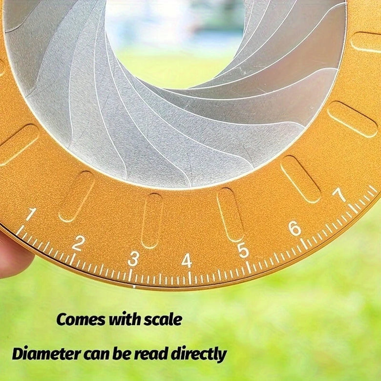 Adjustable Precision Circle Drawing Tool 125mm Diameter Alloy Metal Engraved Scale Compact Lightweight Versatile Measurement Tool Woodworking DIY Designs Gold Red Black Blue Sleek Finish