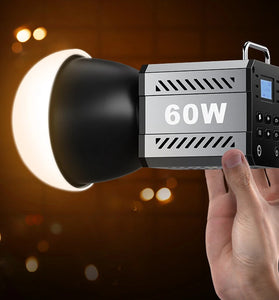 ZU60 60W COB Video Dimmable Light 2700-7500K Handheld Photographic LED Light for Photo Studio Film Camera Shooting Live Streaming