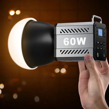 ZU60 60W COB Video Dimmable Light 2700-7500K Handheld Photographic LED Light for Photo Studio Film Camera Shooting Live Streaming