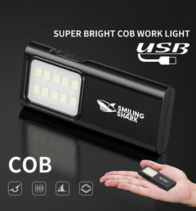 Smiling Shark TIP065 Mini Rechargeable Worklight,COB Floodlight Pocket Flashlight,with Clip Design,for Outdoor Running, Hiking
