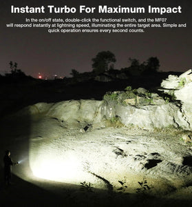 Astrolux MF07 7*SFH55.2 LED 21000LM Powerful Search Monsters Flashlight with 46950 Battery Max 618M Throw Flashlight 15 Days Runtime Type-C USB Rechargeable Powerful LED Torch for Outdoor Adventure Hiking Camping Searching Fishing