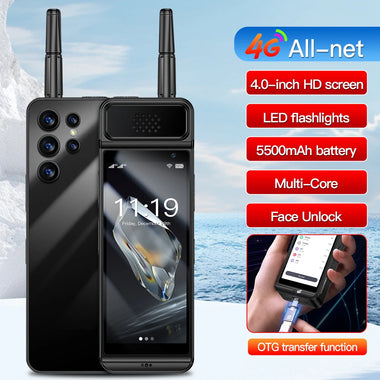 SOYES W88 Pro Mini 4-inch Android 12.0 4GB RAM 64GB ROM Dual SIM Card 5500mAh Facial Recognition 4G Smartphone with LED Flashlights
