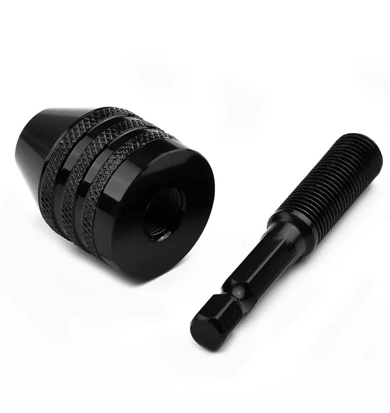Mini Keyless Drill Chuck 1/4 Inch Hex Shank Quick-Change Converter Aluminum Alloy Sturdy Versatile Compatibility Secure Bit Locking