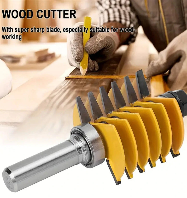 LAVIE Carbide Finger Joint Router Bit 1/2 Inch / 8MM / 12MM Shank Durable Rust Resistant Woodworking Tool for Precise Milling Compatible with Chainsaw