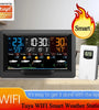 Tuya WIFI Smart Weather Station Color Screen APP Control Weather Alarm Clock Indoor and Outdoor Temperature Humidity Meter FJ3390TY