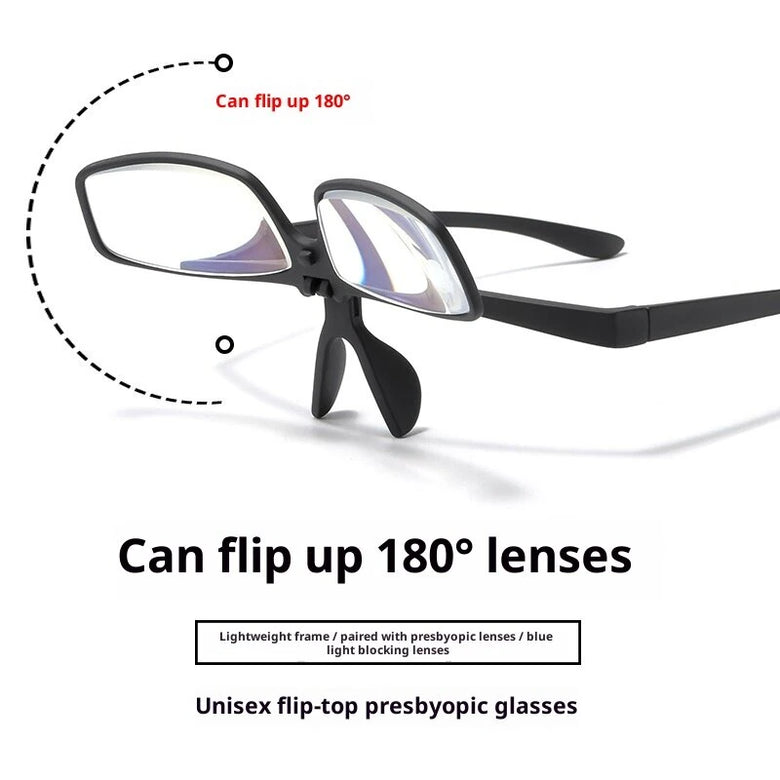 Stylish Anti-blue Light Flip Up Reading Glasses for Men Women Lightweight Comfy Presbyopia Eyeglasses