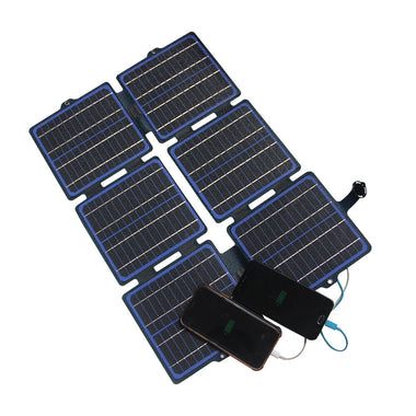 30W ETFE Solar Folding Charger Panel USB-C/DC Output Fast Charging 20.5% High Conversion Efficiency Portable IPX6 Waterproof Power Charger Board for Camping Hiking Outdoor Emergency