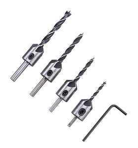 4pcs 3mm-6mm HSS Countersink Drill Bit Set Reamer Woodworking Chamfer Drill Counterbore Pliot Hole Cutter Screw Hole Drill