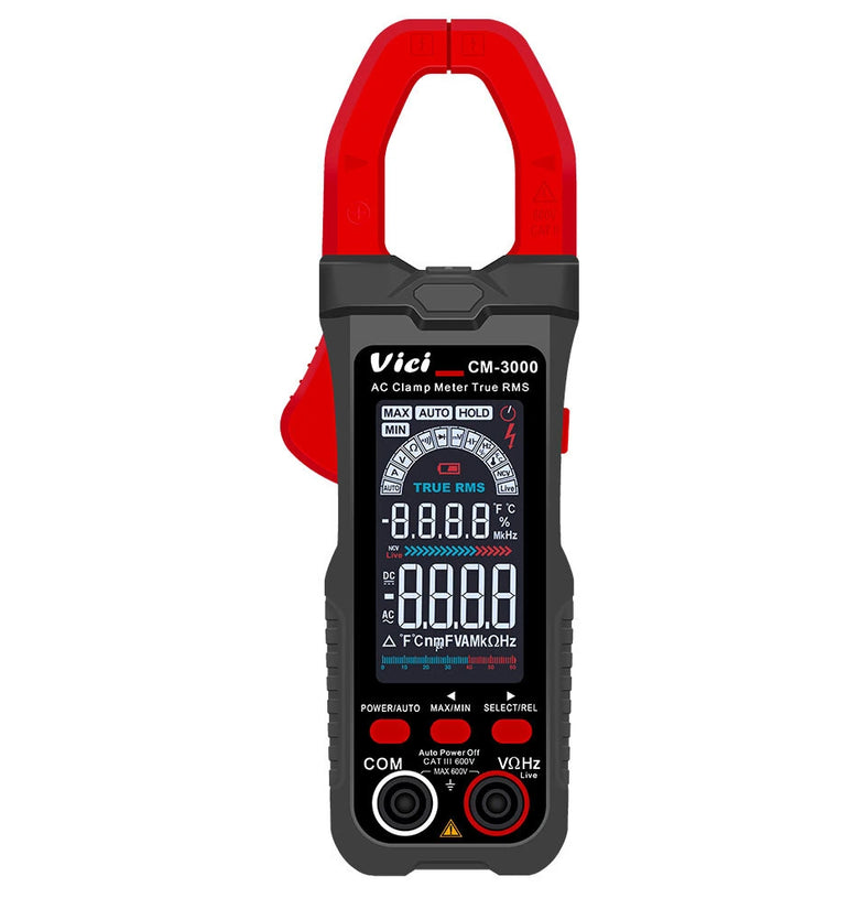 CM-3000 CM-3002 AC DC Clamp Multimeter True RMS 6000 Counts Auto Range Backlit Display CAT III 600V Multimeter Tester