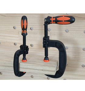Heavy-Duty G-clamp C-Shaped Clip Swivel Jaw Pad Design and Easy Adjustment Feature for Optimal Clamping and Comfortable Handling