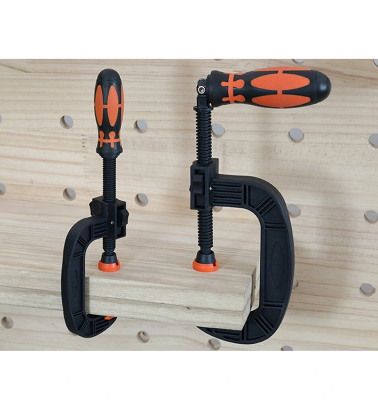 Heavy-Duty G-clamp C-Shaped Clip Swivel Jaw Pad Design and Easy Adjustment Feature for Optimal Clamping and Comfortable Handling