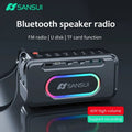 SANSUI F30 Portable Wireless bluetooth Speaker Dual 52mm Speakers Bass Diaphragm RGB Light 34H Playback Hands-free Calls Support TF Card USB 3.5mm AUX Playback FM Radio Outdoor Multimedia MP3 Music Player Speakers