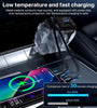 A1 4-in-1 Retractable 120W 2-Port USB PD Car Charger with iP+Type-C Telescopic Cable Support PD QC3.0 AFC MTK FCP Fast Charging with Digital Display for iPhone 16 16 Pro 15 14 13 Pro Max for Huawei Mate XT for Samsung Galaxy Z Flip6