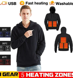 Winter Hooded Electric Heating Sweatshirt Heated Clothes for Men USB Heating Sweatshirt Warm Motorcycle Outdoor Clothing M/L/XL/XXL/XXXL/4XL