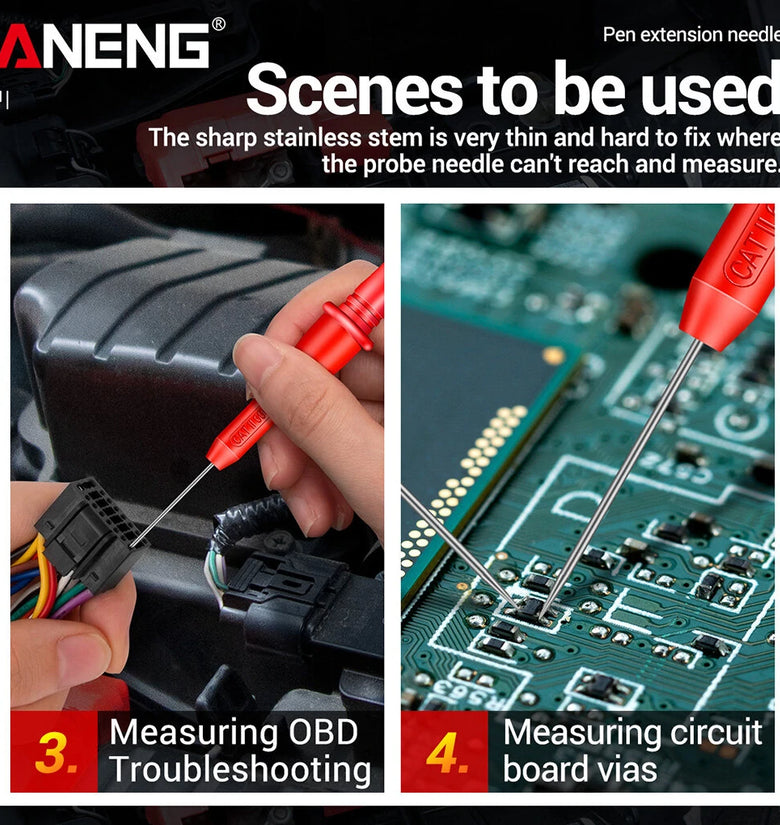 ANENG PT2002 Multimeter Stainless Steel Probe for Automobile Detection with Puncture-free Special Tip