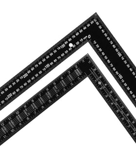 Stainless Steel Square Ruler 90 Degree Angle Black Coated Metric Imperial Scale Precision Measurement Tool for Woodworking Metalworking